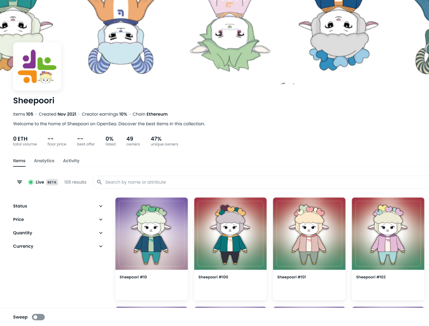 Sheepoori SPR NFT character image